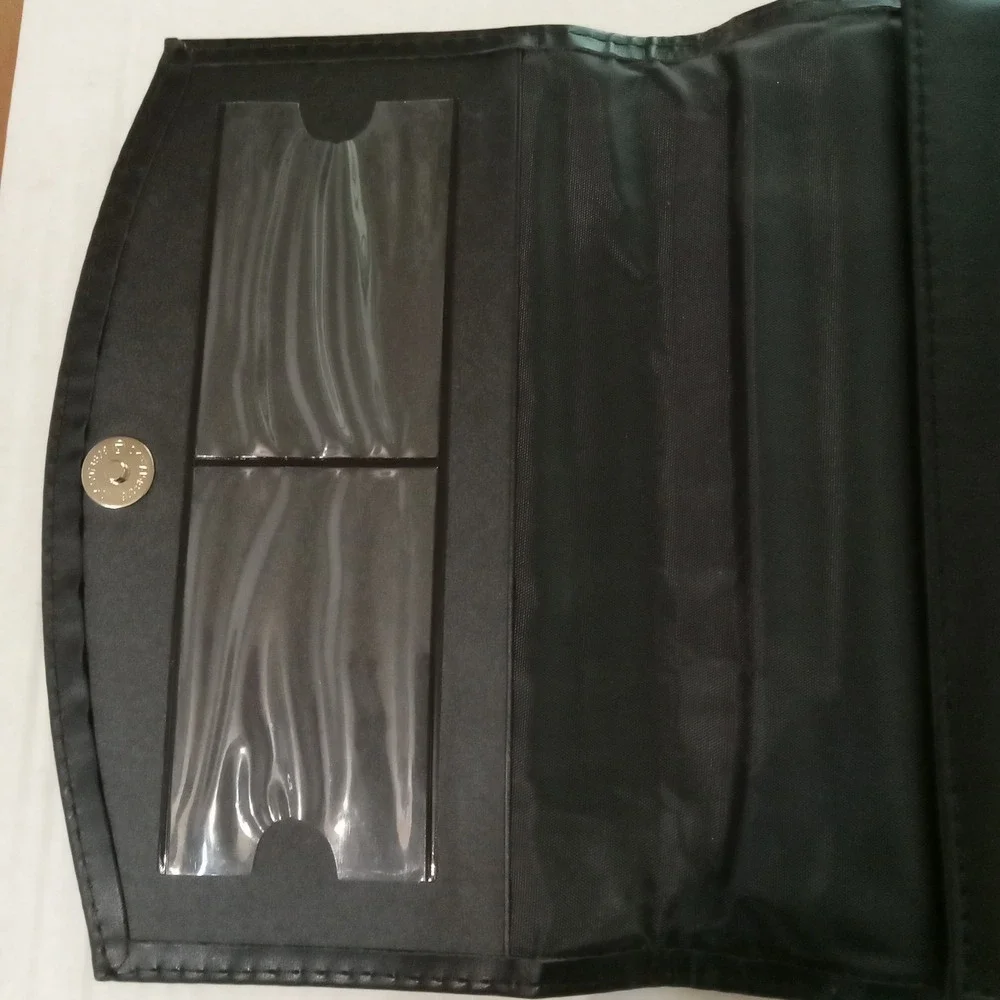 Toyota Black Faux Leather Owner Manual Case Document Organizer Magnetic Closure